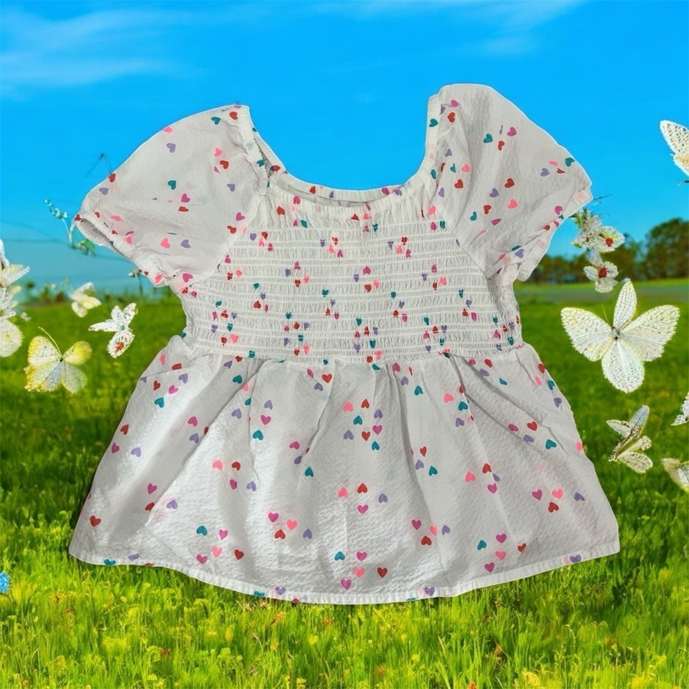 Cat & Jack Multicolor Heart Print Blouse